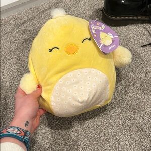 Squishmallows Yellow Bird Plush with Cream Accents